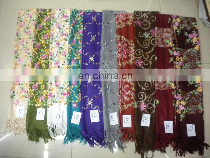 flower embroider scarf 1700*70cm lady's scarf woman shawl