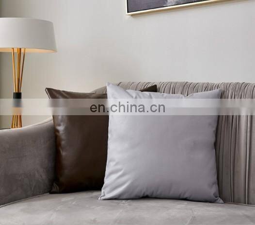 Wholesale Home Decorative Faux Leather Throw Pillow Cover Soft Cushion Cover for Sofa
