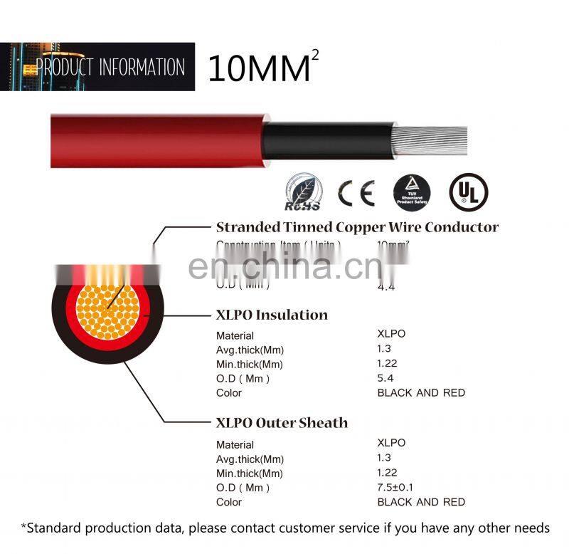 solar fotovoltaica xlpe low smoke halogen 1x4mm2 solar cable