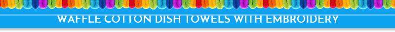Exotic Design Waffle Cotton Dish Towels for Party and Outdoor