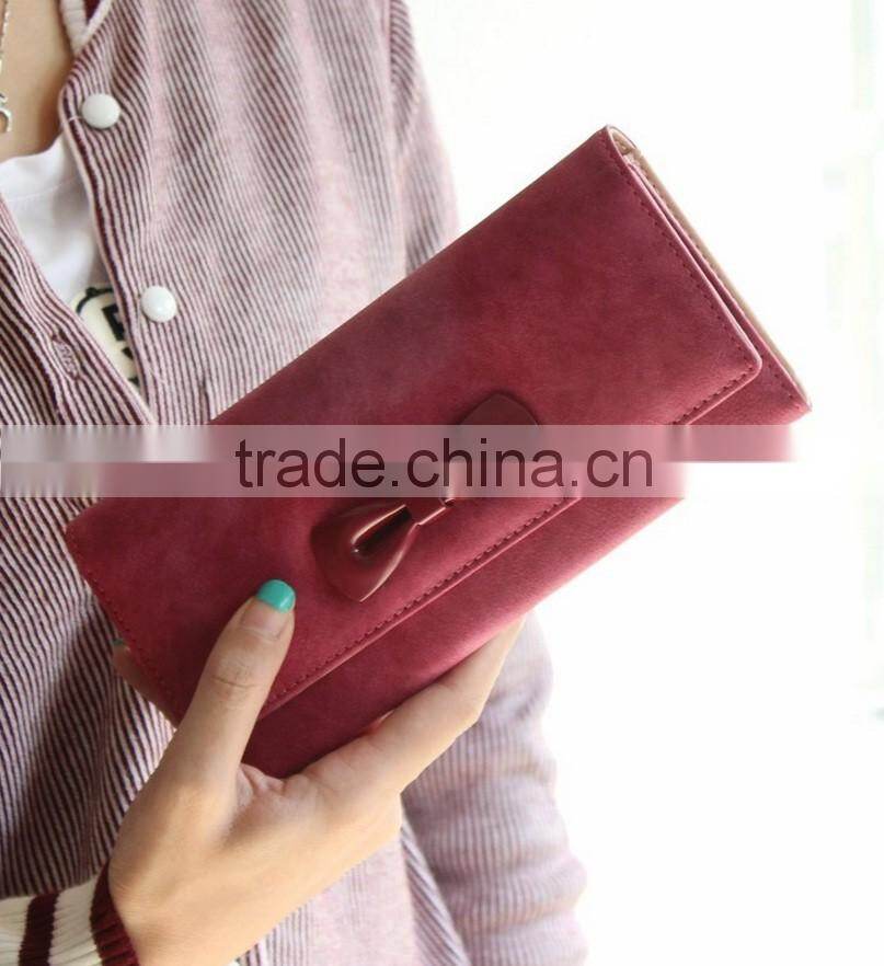fashional Trendy and popular Pu leather Butterfly bow wallet Purse Cartera para dama de calidad Carteira