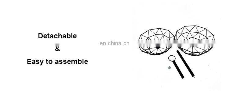 Nordic Home Kitchen Storage Organization Wire Mesh Food Holder Bowl Stand Hanging Fruit 2 Tier Metal Basket