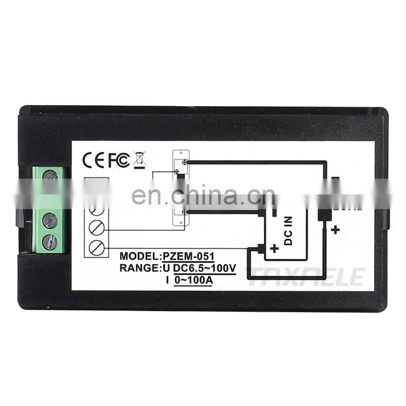 DC Voltmeter Ammeter Power Energy Digital Voltage Current Meter LCD 4 inch DC 6.5-100V 100A with Shunt
