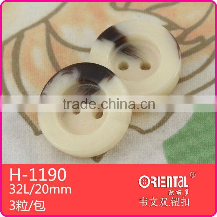 2 holes brown plastic resin button with custom made logo