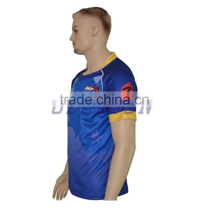 professional producing 100% polyester rugby practice jersey made in China
