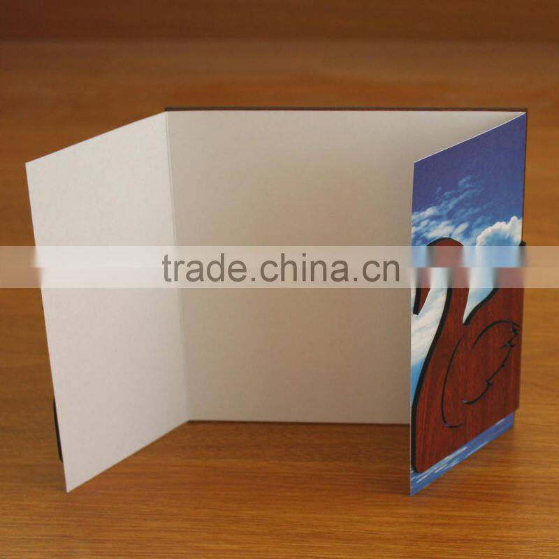 Ideal Products 2015 Perching Birds Folded Wooden Custom Invitation Cards
