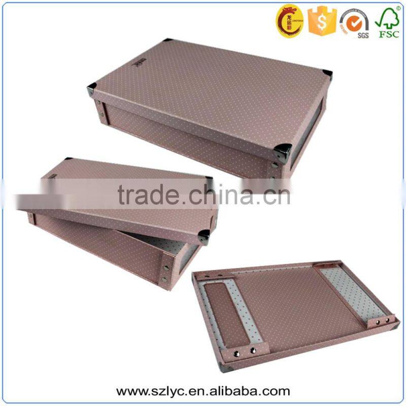 multipurpose Foldable cardboard storage box with metal corner