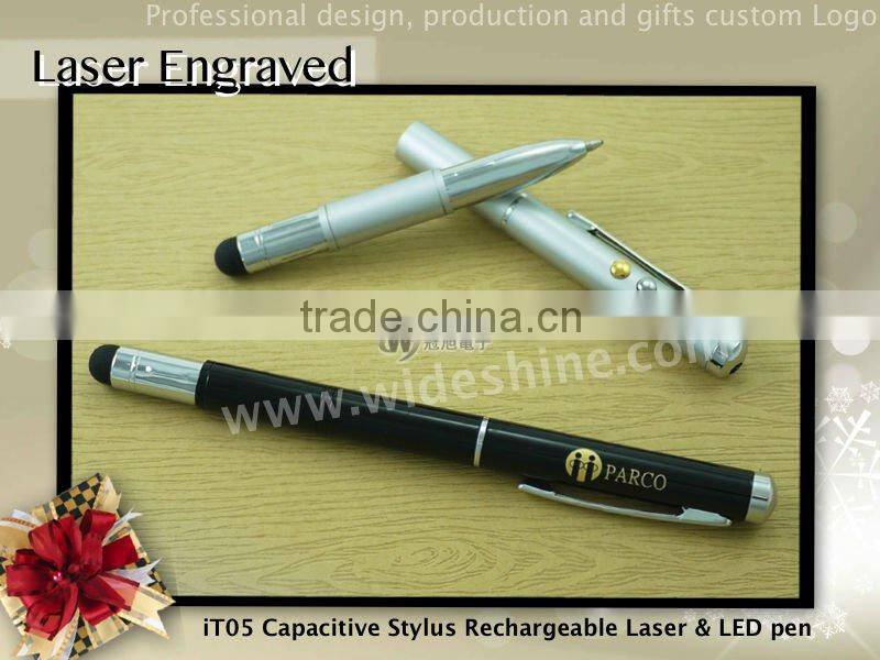 iT05 telescopic stylus pens for touch screens fashion design metal ballpoint laser pen