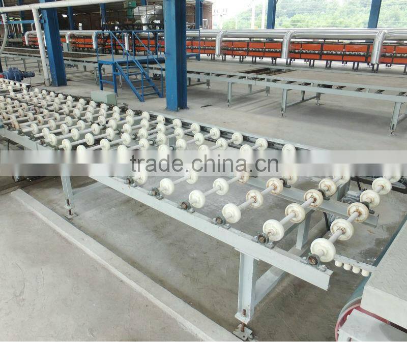 Pass-over roller table for moving stone slab/artificial stone making machine