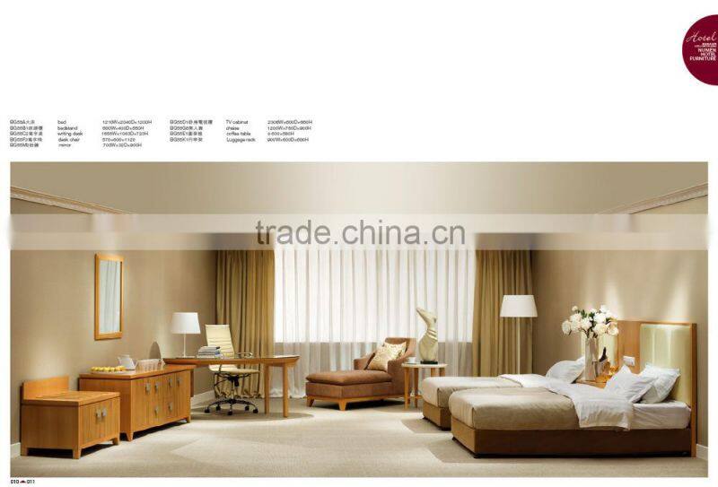 2015 China manufacturer new hotel bed room furniture hotel room set hotel bed