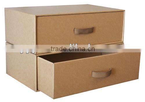 3 layer cardboard tabletop storage drawer