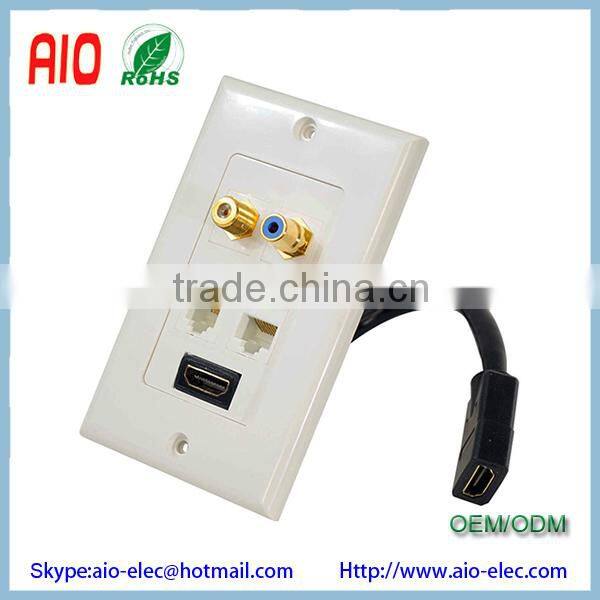 HDMI RGB RCA Connector female Component Combo Wall Plate