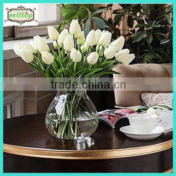 34cm mini pu real touch artificial orange tulips