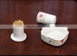 56 pcs white with pink flower dinner set