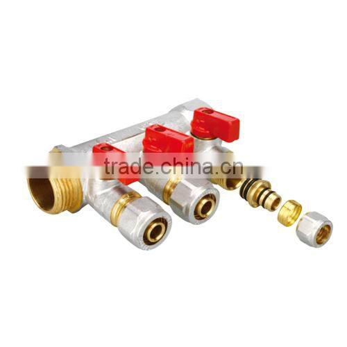 HR1050 China manufacture brass water exhaust 3-ways maniflod