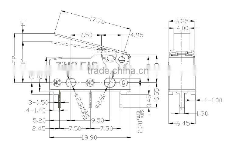 High Temperature Level Switch / Snap Action micro switch kw3a 10t105 For Home Appliances