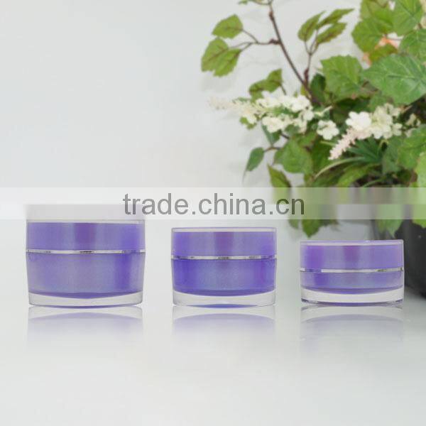 high-end upper grade acrylic cream jar purple , cosmetic jar , facial container 15g