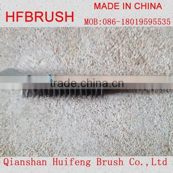 Wooden hand brush with sharp steel