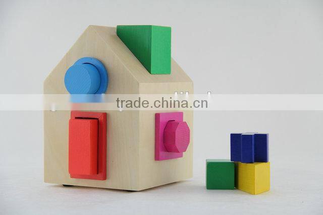 Miniature wooden toys house,wooden educational blocks toys,intelligence toy