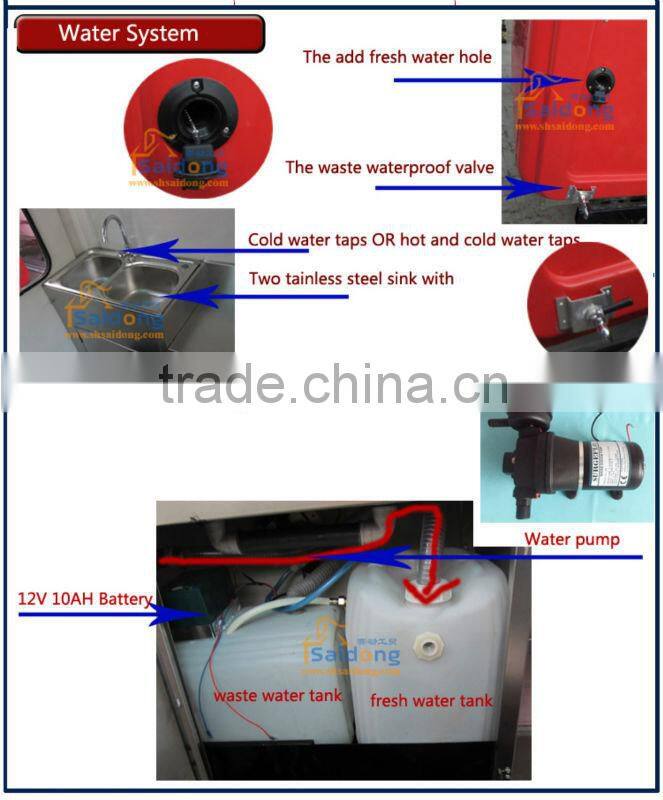 NEW food cart trailing mobile cart for hot food sale mobile motorcycle food trailer,tricycle crepe cart