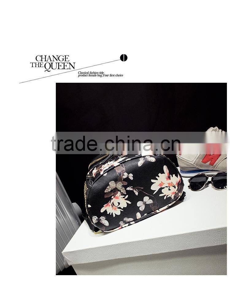 women butterfly printed backpack fashion rivet school bags