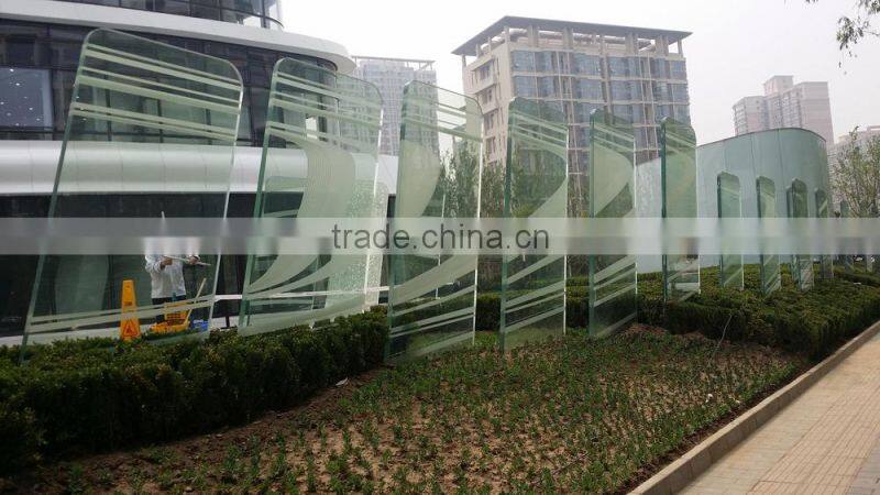 double curve tempered glass/curved building glass
