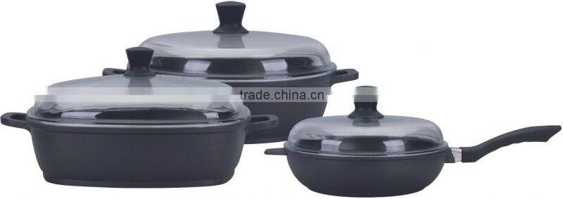 6pcs New arrival fashion design quality assurance die casting aluminum cookware