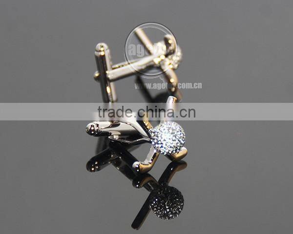 New Arrival Fashion Cufflinks Novelty Golf Design Best Gift For Men Cufflinks Wholesale Retail Gold Silver Metal Golf Cuff Links