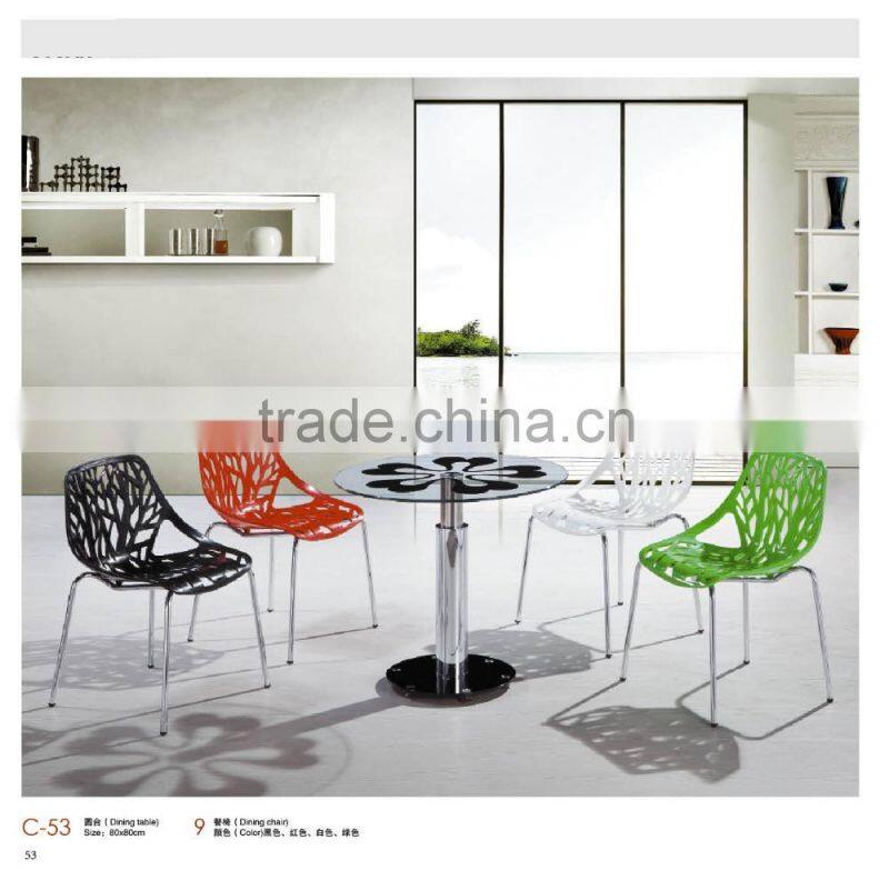 for 4 people extendable glass dining table factory sell directly YY31