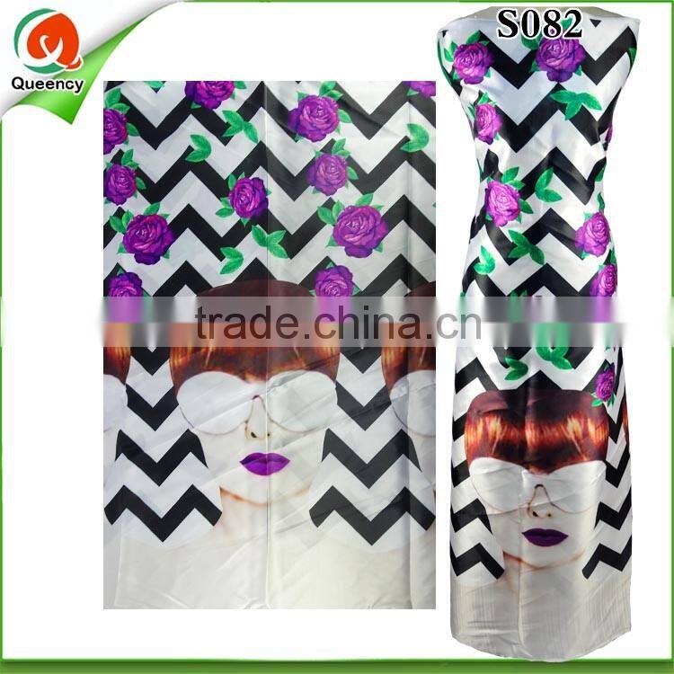 S083 2016 french fashion printed polyester silk fabric
