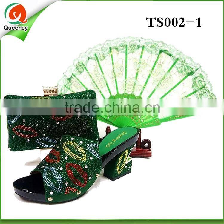 ladies wedding shoes and bag to match TS002 Italian style