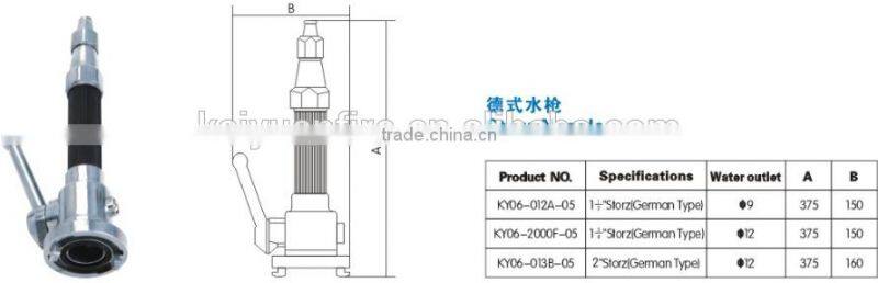 Factory price fire fighting spray nozzle /American, British and Storz aluminum nozzle