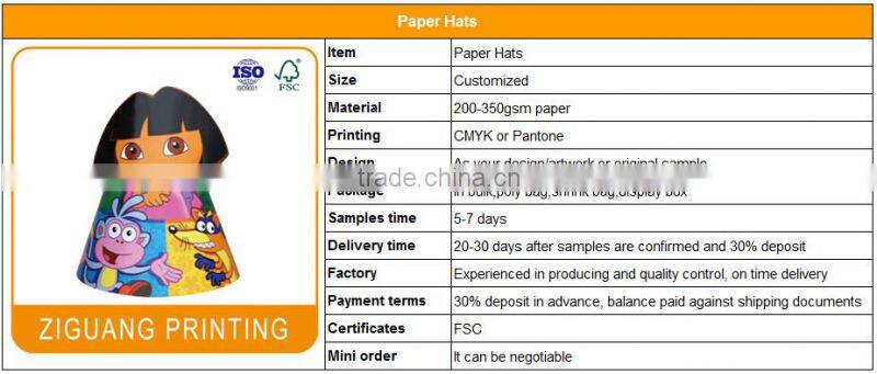 Custom design adult party hats