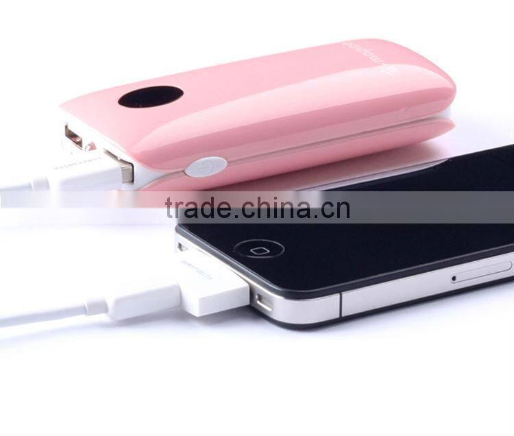 mopoer 5200mah mobile phone power bank with A grade battery cells for 4/4S/5