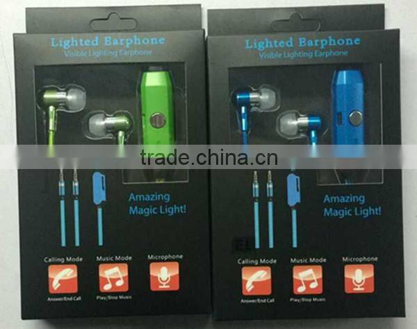 novelty el wire flash earphone and headphone for christmas gift item