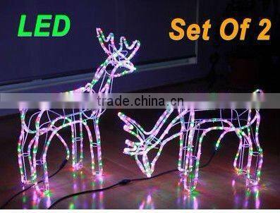 train christmas rope light Fancy LED magic colour christmas lights for outdoor project/LED 3D motif christmas deer snowman