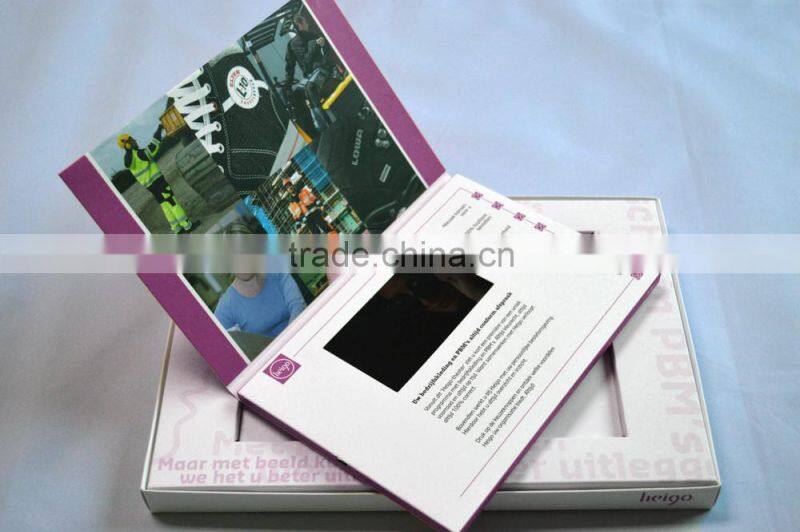 LCD screen high quality video brochure card, Digital video book,video mailer