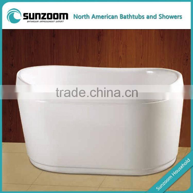 SUNZOOM solid surface freestanding bathtub,acrylic free-standing soaking bath tub,agaist wall freestanding bath