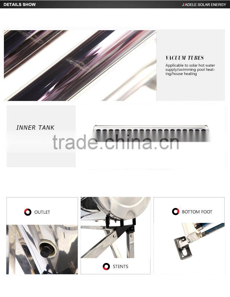 150L Non-Pressurized Solar Hot Water Heater with square pipe frame