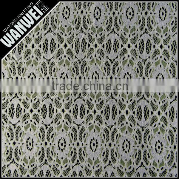 nylon polyester lyca fabric lace textile in double color orange white fabrics for wedding dress