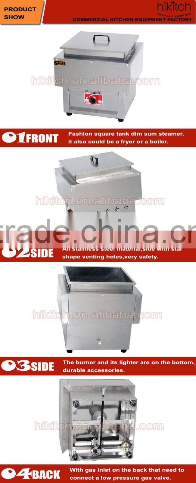 Stainless steel commercial LPG gas food boiler steamer