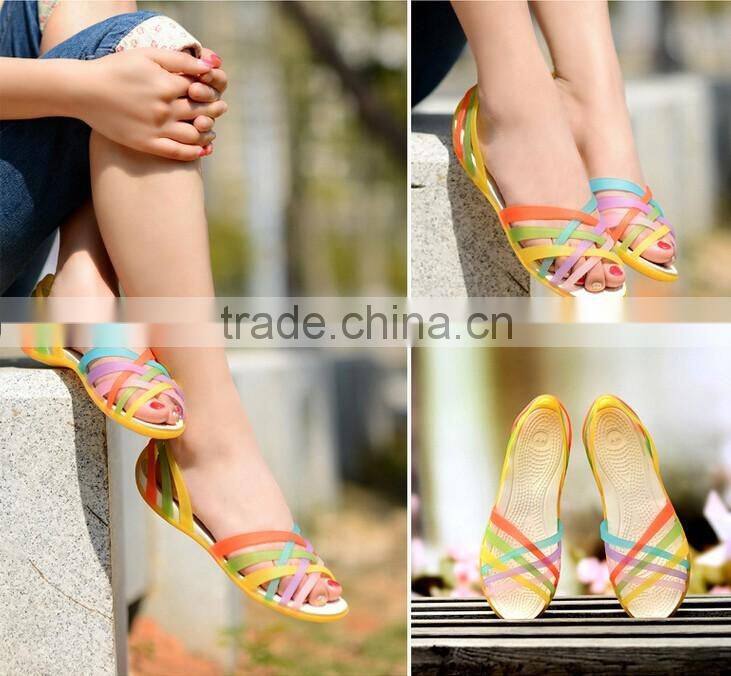 Hot sale fashion pvc jelly flower shoes