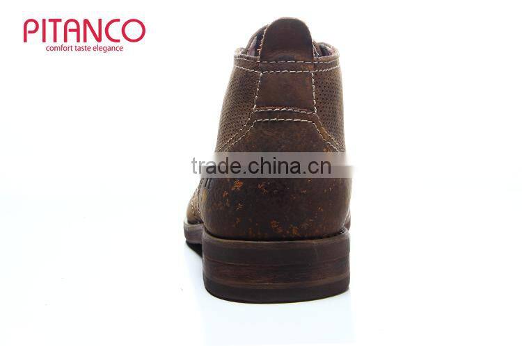 Crazy horse leather lace-up mens engineer boots