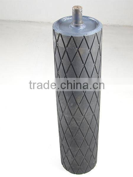 Rubber conveyor belt roller for milling machine