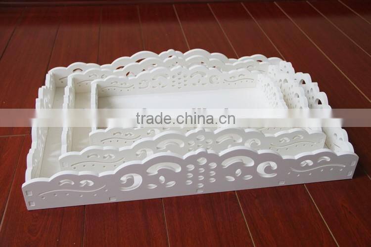 High quality elegant indian wedding decoration serving tray wooden dry fruit tray