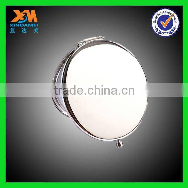 Metal round shape pocket makeup cosmetic mirror