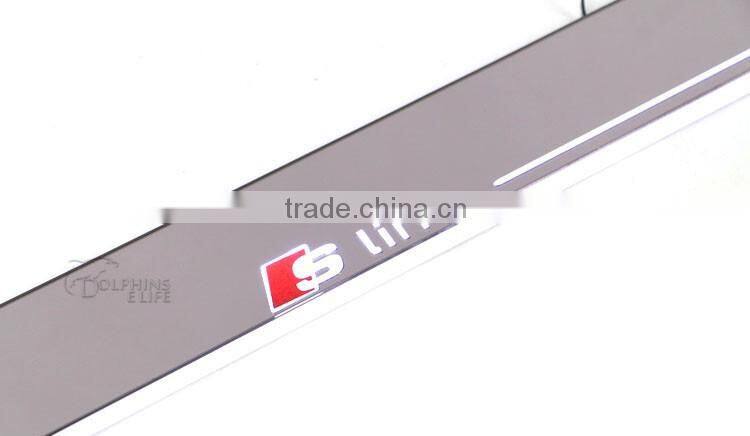 Car LED Welcome Flash Logo Door Sill Moving Scuff Plate Light For Audi A7 S7 RS7