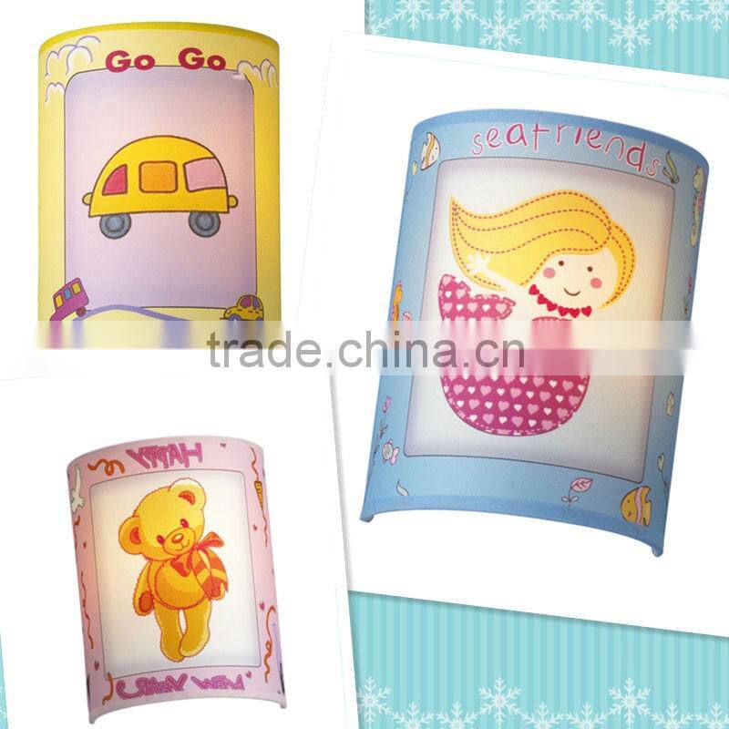 Yellow Car Fabric Kids Wall Lamp