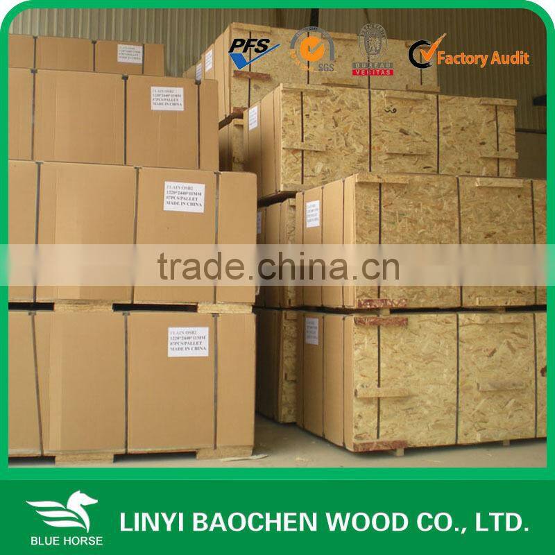 Chinese OSB manufactuer E1 glue 12mm waterproof