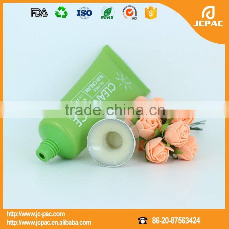 Wholesale cosmetic tube for sun cream, eco friendly soft PE sunscreen packaging tubes